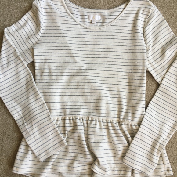Striped Peplum Top - Picture 1 of 3